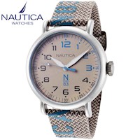 Reloj Nautica N83 Loves The Ocean NAPLSF017 Para Hombre Beige Plateado